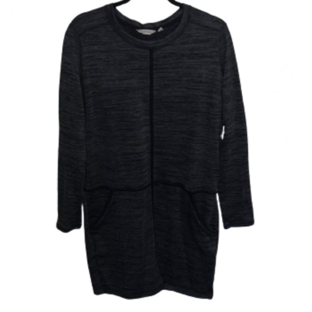 Athleta charcoal gray long sleeve midi dress with pockets size L